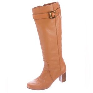 Chloe Tan Leather Knee-High Boots